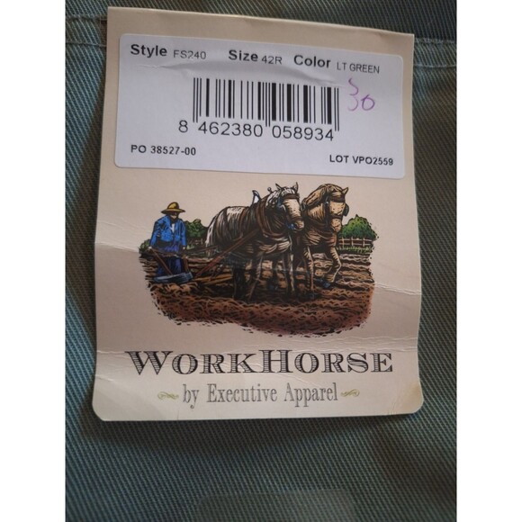 WorkHorse by Executive Apparel Mens Work‎ Pants Size 42R Light Green New - Picture 9 of 16